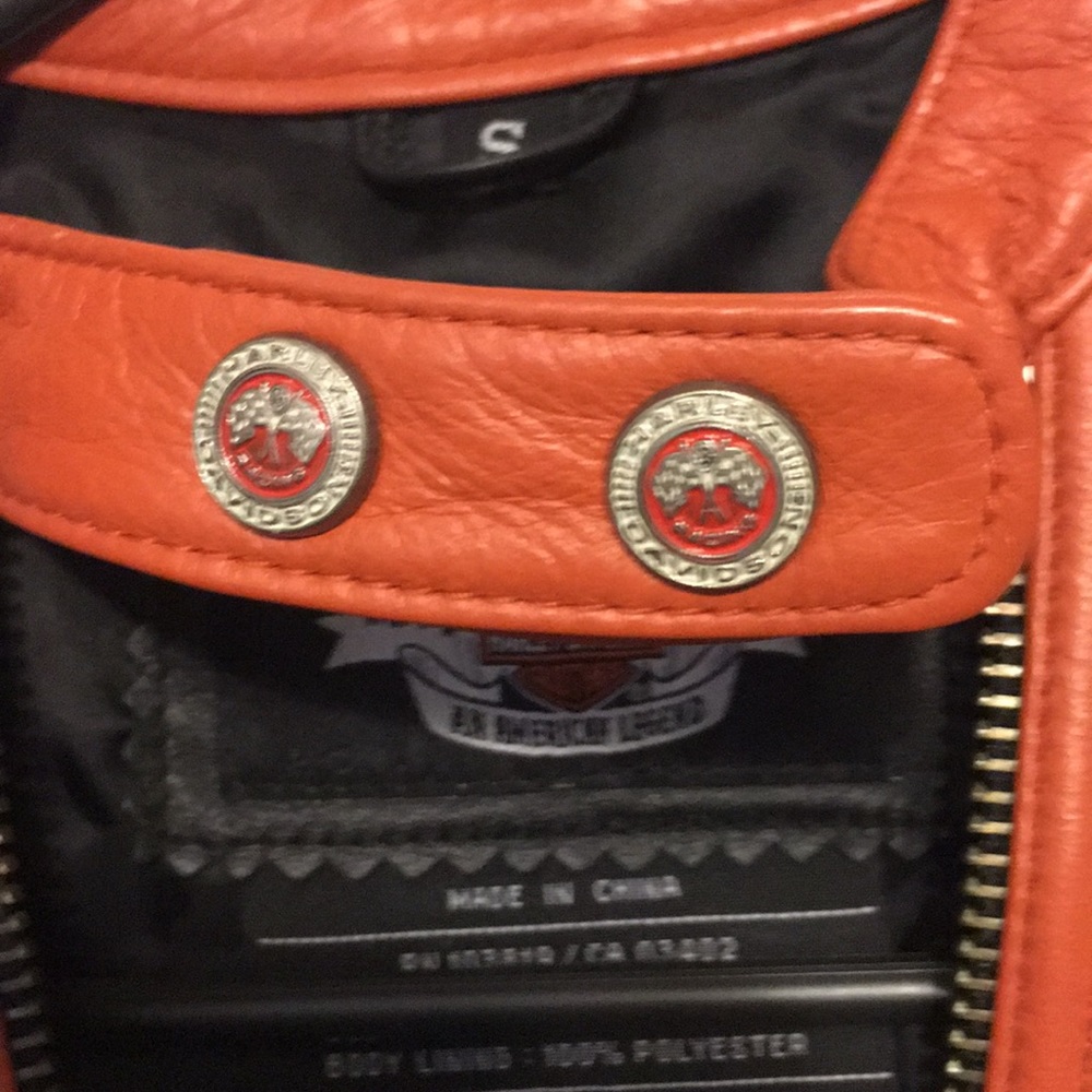 Harley-Davidson Black and Orange Checkered Vest - Picture 3 of 4